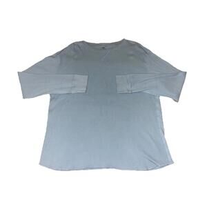 Vintage Men's Y2k Gap Waffle Knit thermal long sleeve tee XL Light Blue